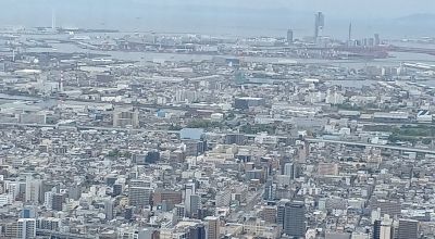 あべのハルカスから見た万博会場